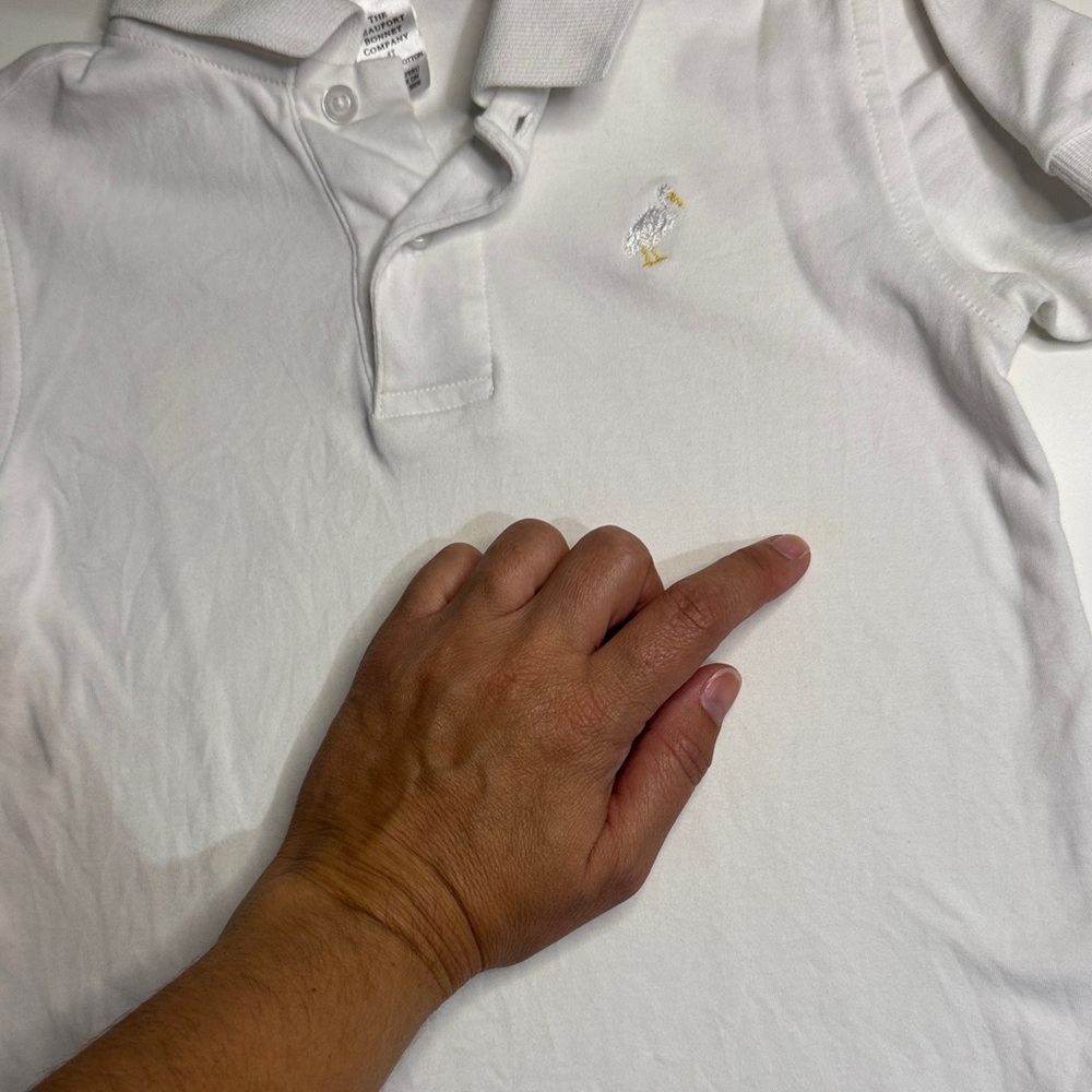 The Beaufort Bonnet Company Classic White pima Polo Shirt for boys 4T - Picture 4 of 5